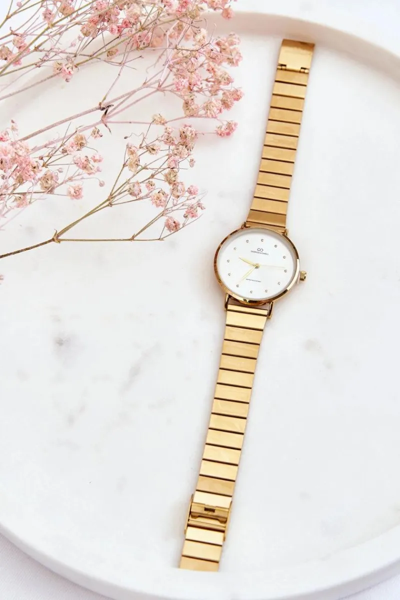 Discount Damski Wodoodporny Analogowy Zegarek Bransoleta Złoto-Srebrny Zegarki