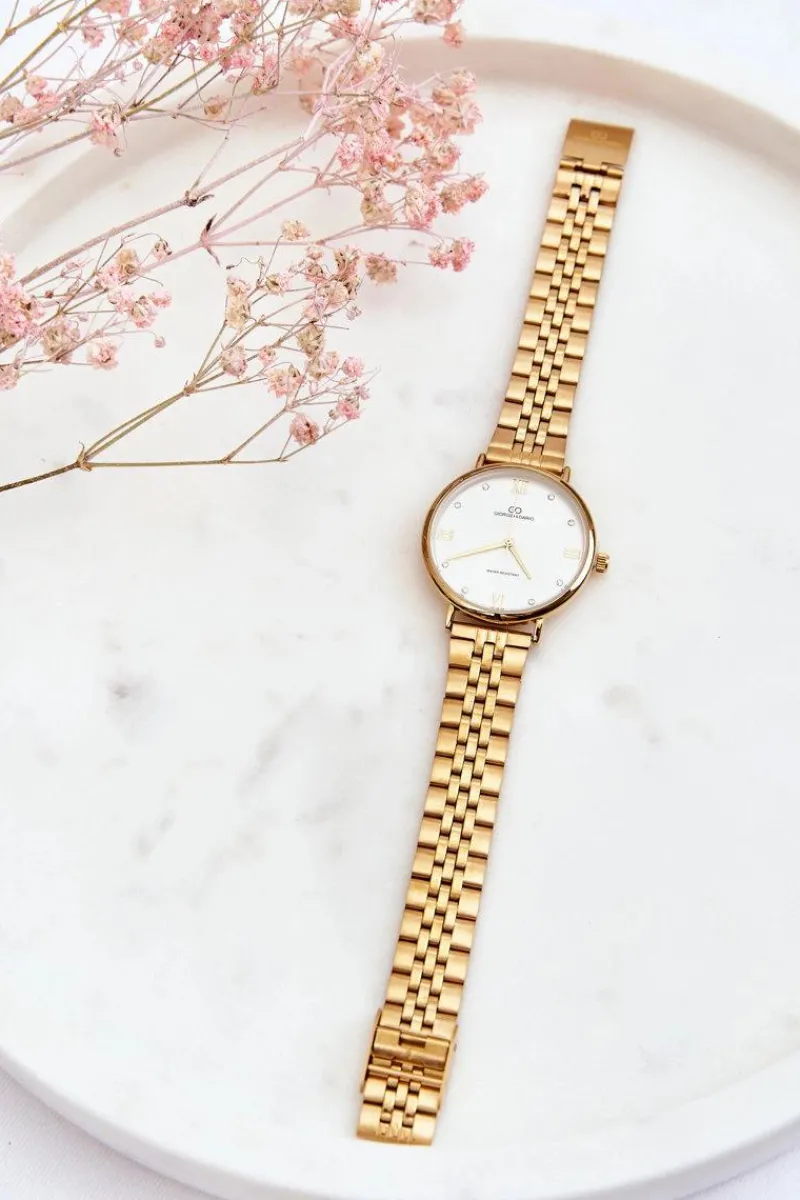 New Damski Wodoodporny Zegarek Jasna Tarcza Giorgio&Dario Złoty Zegarki