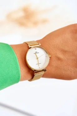 Damski Wodoodporny Zegarek Giorgio & Dario Z Bransoletą Złoty Zegarki