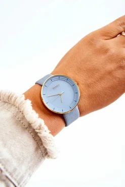 Outlet Damski Zamszowy Analogowy Zegarek Bez Niklu Niebieski Zegarki