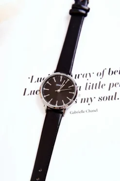 Outlet Damski Zegarek Analogowy Bez Niklu Czarne Zegarki