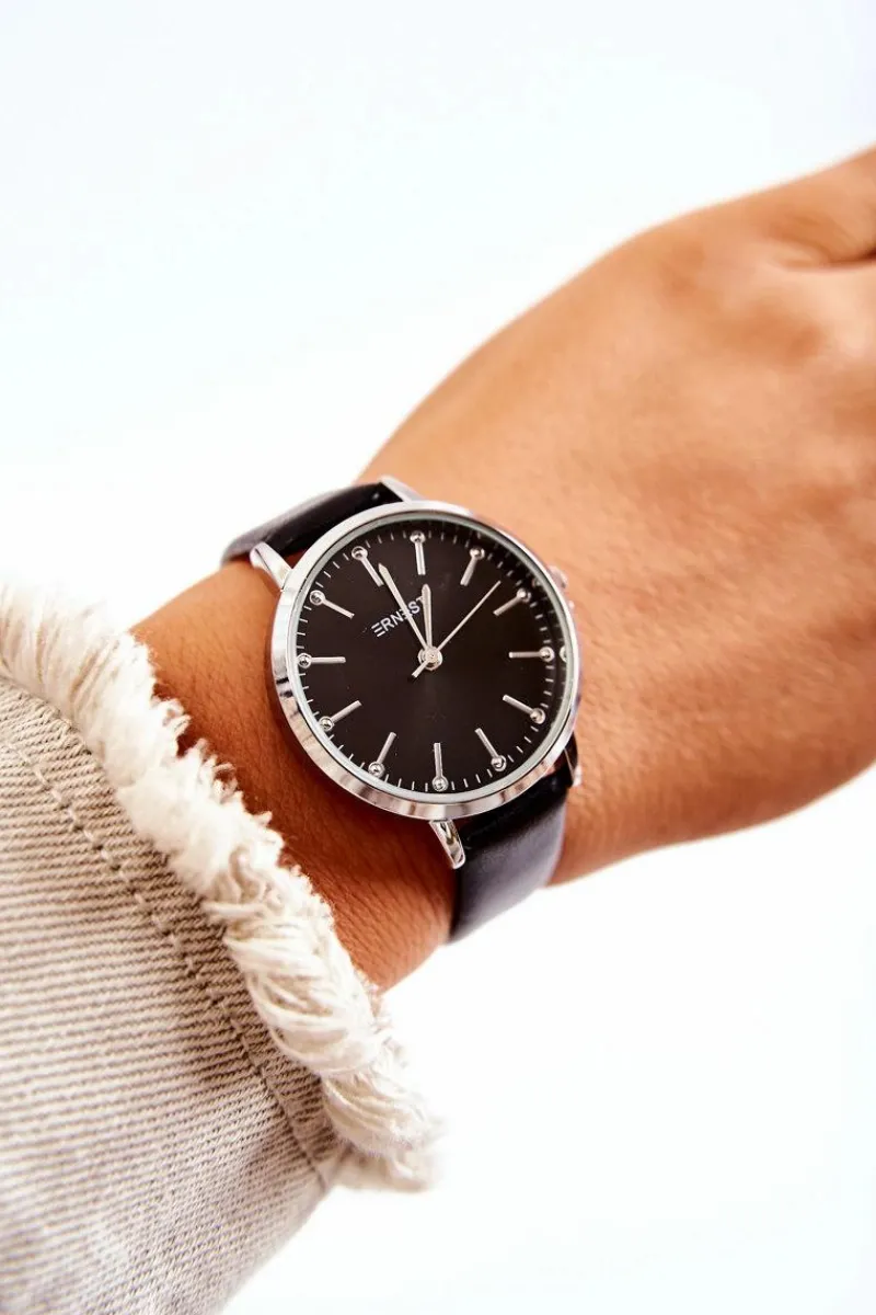 Outlet Damski Zegarek Analogowy Bez Niklu Czarne Zegarki