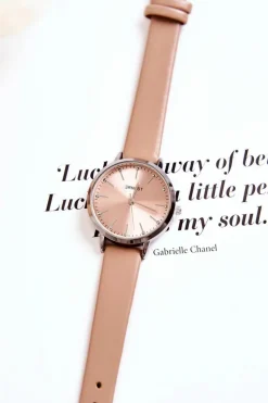 Damski Zegarek Analogowy Bez Niklu Beżowy Zegarki