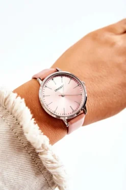 Discount Damski Zegarek Analogowy Bez Niklu Różowy Zegarki