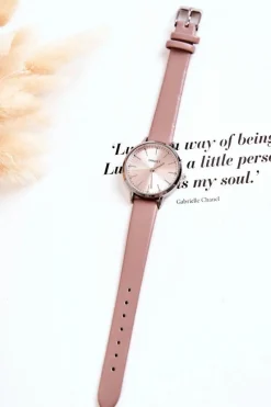 Online Damski Zegarek Analogowy Bez Niklu Brudny Róż Zegarki