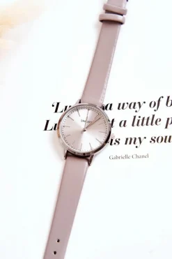 Sale Damski Zegarek Analogowy Bez Niklu Szary Zegarki