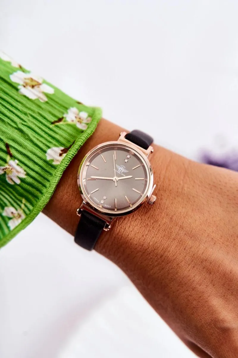 New Damski Zegarek Analogowy Czarny Zegarki