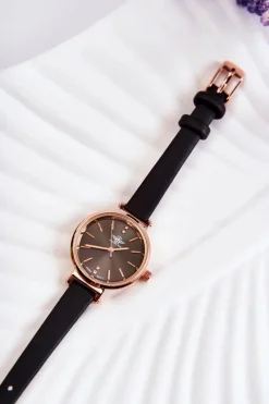 New Damski Zegarek Analogowy Czarny Zegarki