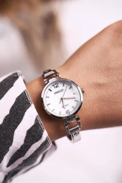 Zegarki>Ernest Damski Zegarek Bransoleta Srebrny Chic