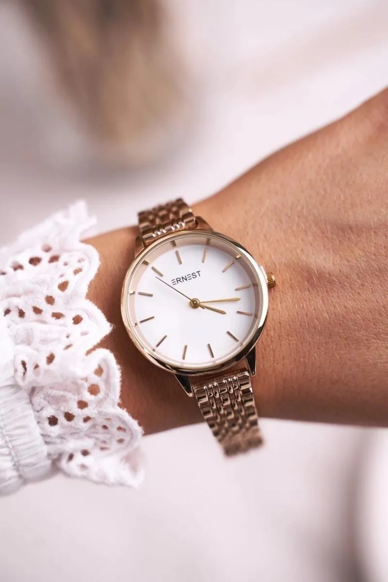 Zegarki>Ernest Damski Zegarek Bransoleta Złoty Classic