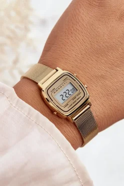 Zegarki>Ernest Damski Zegarek Cyfrowy Retro E54102 Złoty