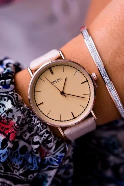 Discount Ernest Damski Zegarek Beżowy Belven