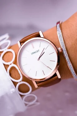 Discount Ernest Damski Zegarek Brązowy Cedis