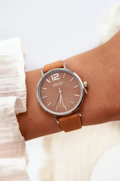 Hot Ernest Damski Zegarek Ciemnobeżowy Sandmill