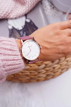 Zegarki>Ernest Damski Zegarek Ciemny Róż Vega