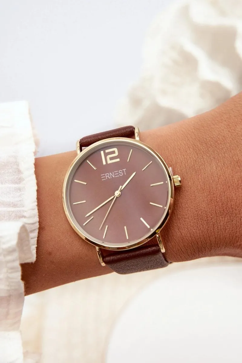 Zegarki>Ernest Damski Zegarek Ciemnobrązowy Sandmill