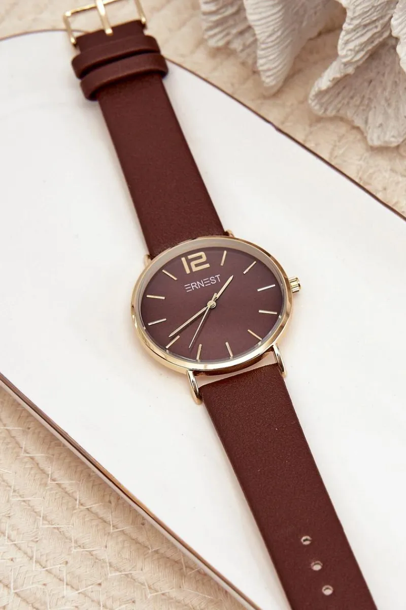 Zegarki>Ernest Damski Zegarek Ciemnobrązowy Sandmill
