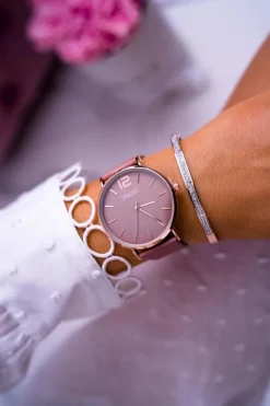 Discount Ernest Damski Zegarek Ciemnoróżowy Claire