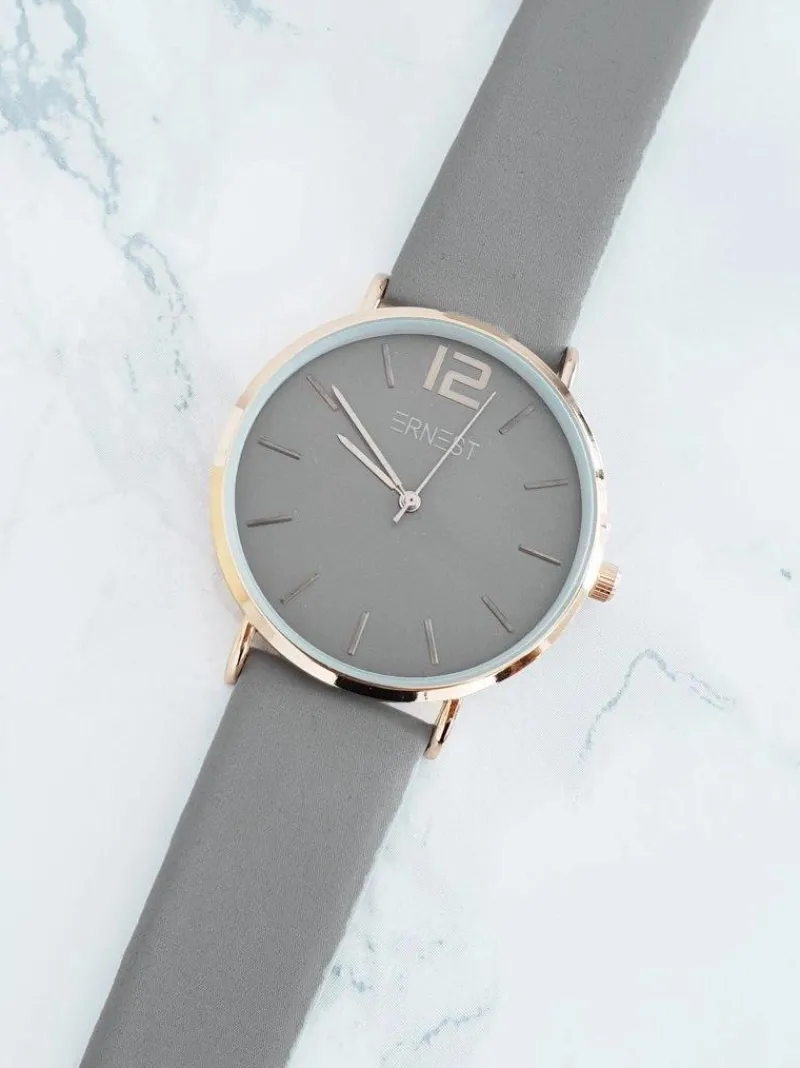 New Damski Zegarek Claire Szary Złota Koperta Zegarki