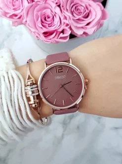 Outlet Ernest Damski Zegarek Claire Fioletowy Złota Koperta