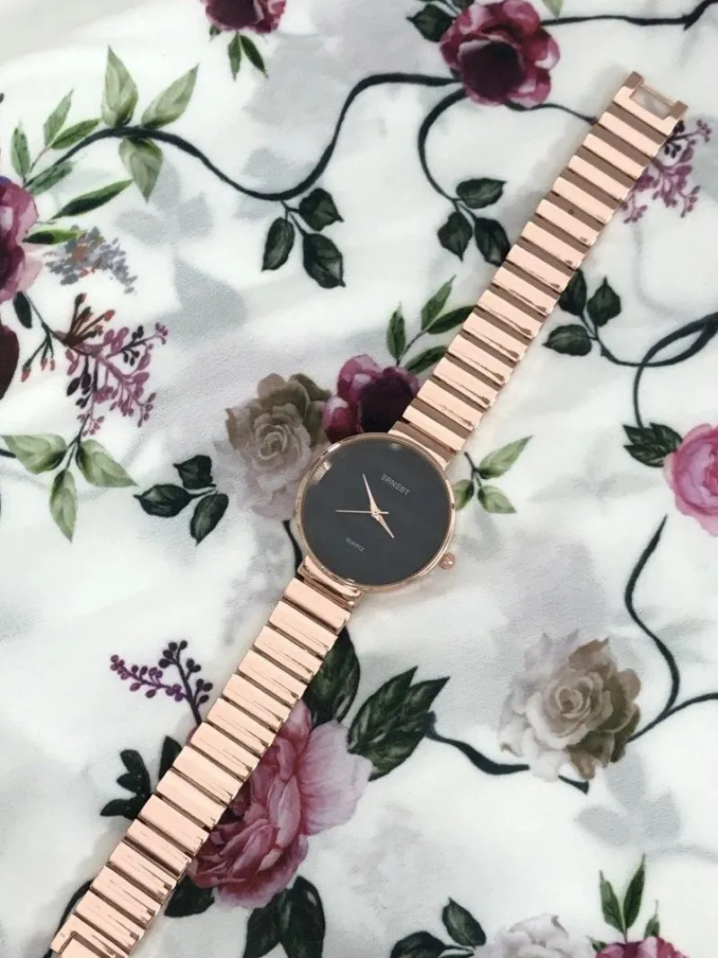 Online Ernest Damski Zegarek Claudie Różowe Złoto