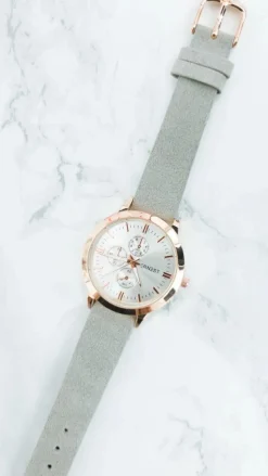 Sale Damski Zegarek Darsi Szary Zamsz Zegarki