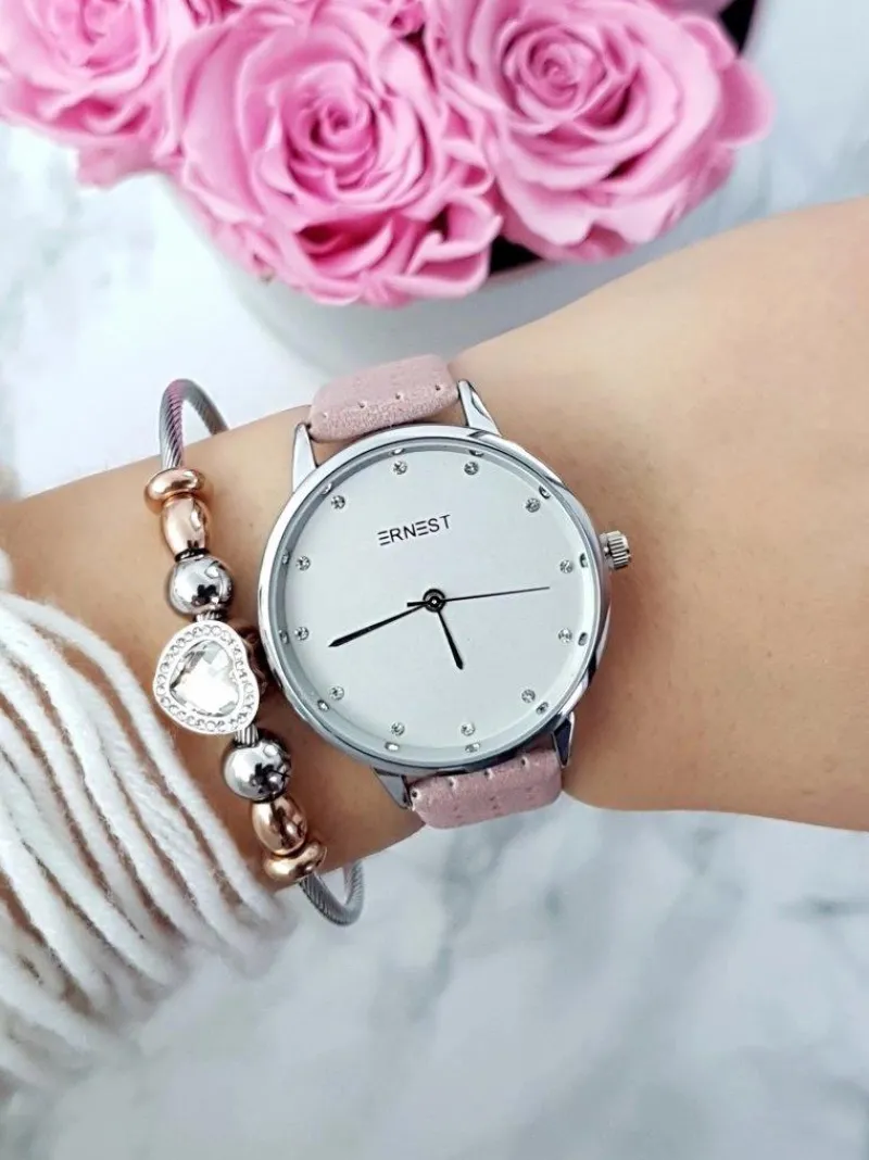 Hot Damski Zegarek Ethienne Pudrowy Róż Zegarki