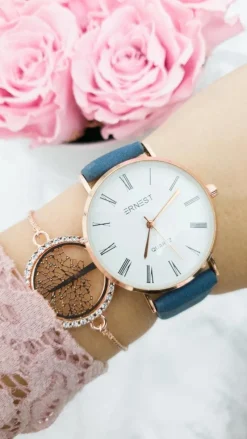 Zegarki>Ernest Damski Zegarek Feel Granatowy