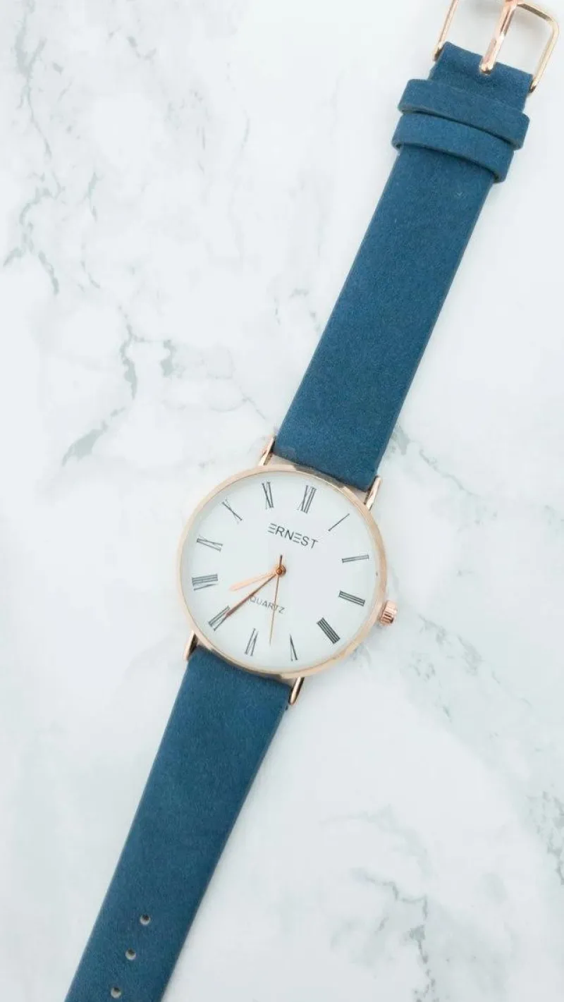 Zegarki>Ernest Damski Zegarek Feel Granatowy