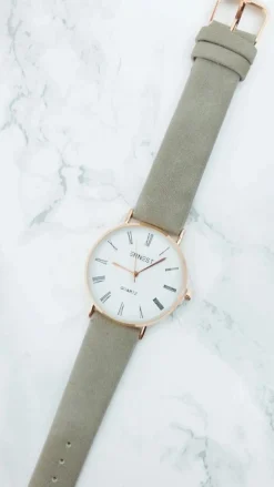 Discount Damski Zegarek Feel Ciemnobeżowy Zegarki