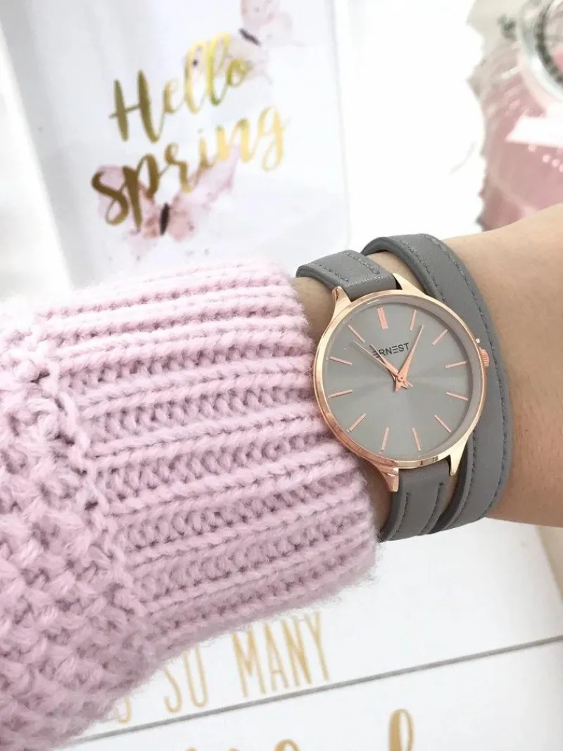 Zegarki>Ernest Damski Zegarek Jules Szary