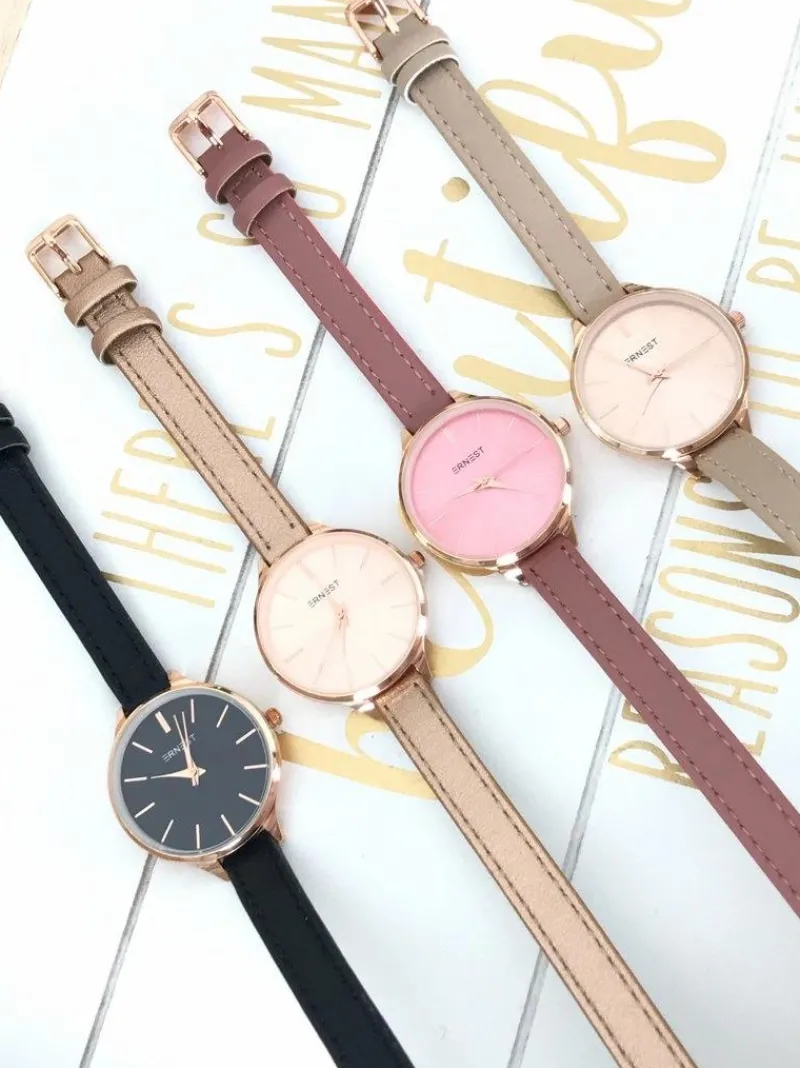 Zegarki>Ernest Damski Zegarek Jules Ciemny Róż