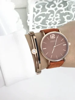 Zegarki>Ernest Damski Zegarek Manon Zamszowy Pomarańczowy