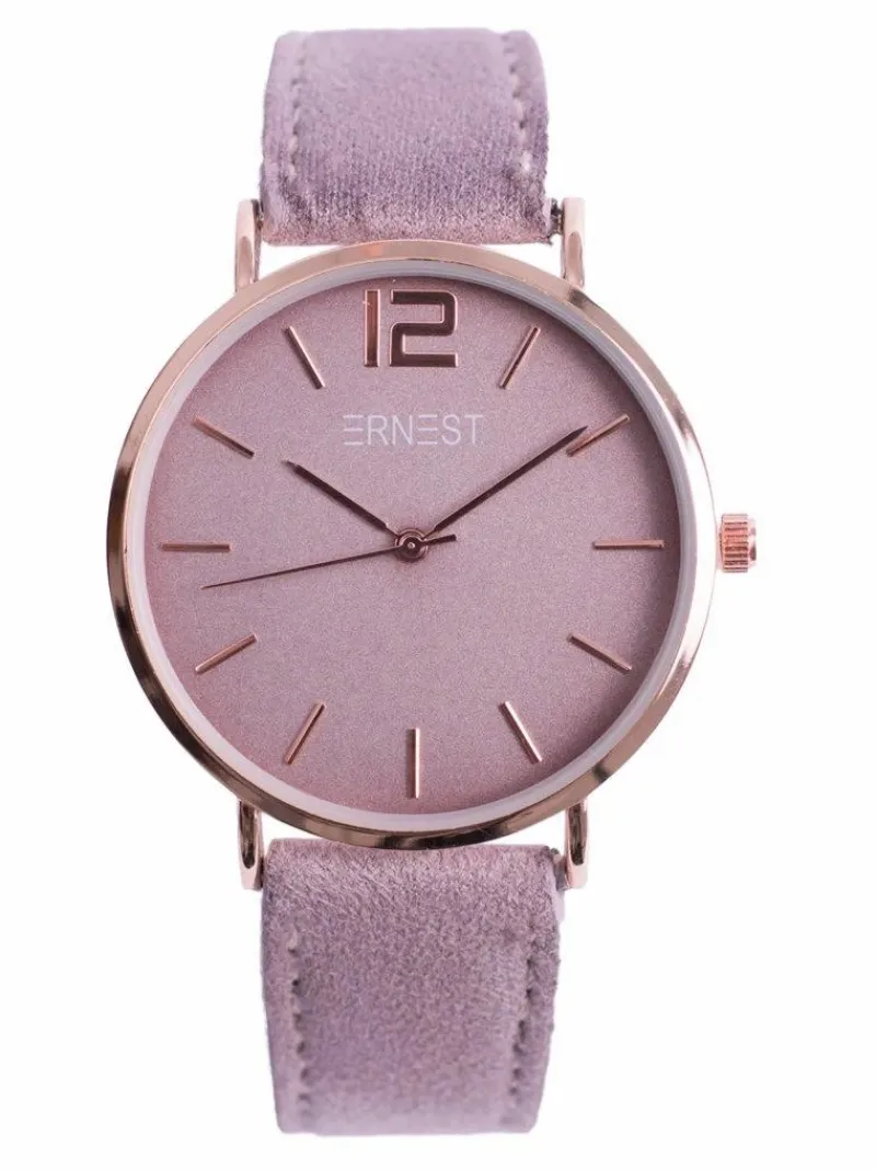 Hot Ernest Damski Zegarek Manon Zamszowy Fioletowy Złoty