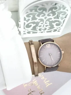 Hot Ernest Damski Zegarek Manon Zamszowy Fioletowy Złoty