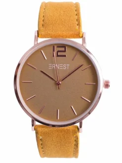 Sale Damski Zegarek Manon Zamszowy Żółty Zegarki