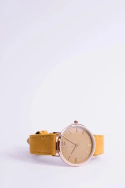 Sale Damski Zegarek Manon Zamszowy Żółty Zegarki