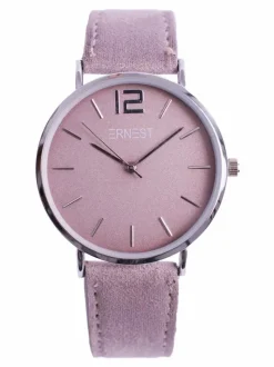 Zegarki>Ernest Damski Zegarek Manon Zamszowy Fioletowy Srebrny