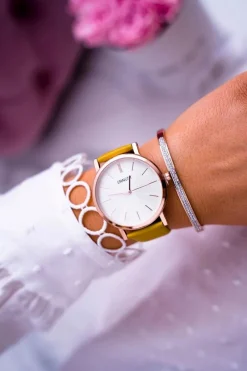 Clearance Ernest Damski Zegarek Musztardowy Cedis