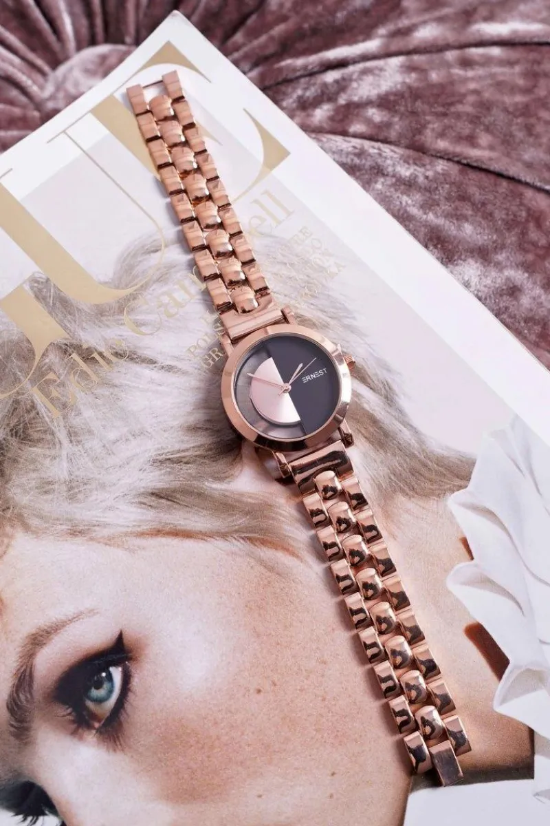 Hot Damski Zegarek Przezroczysty Złoty Róż Helin Zegarki