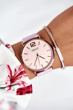 New Ernest Damski Zegarek Pudrowy Róż Sandmill