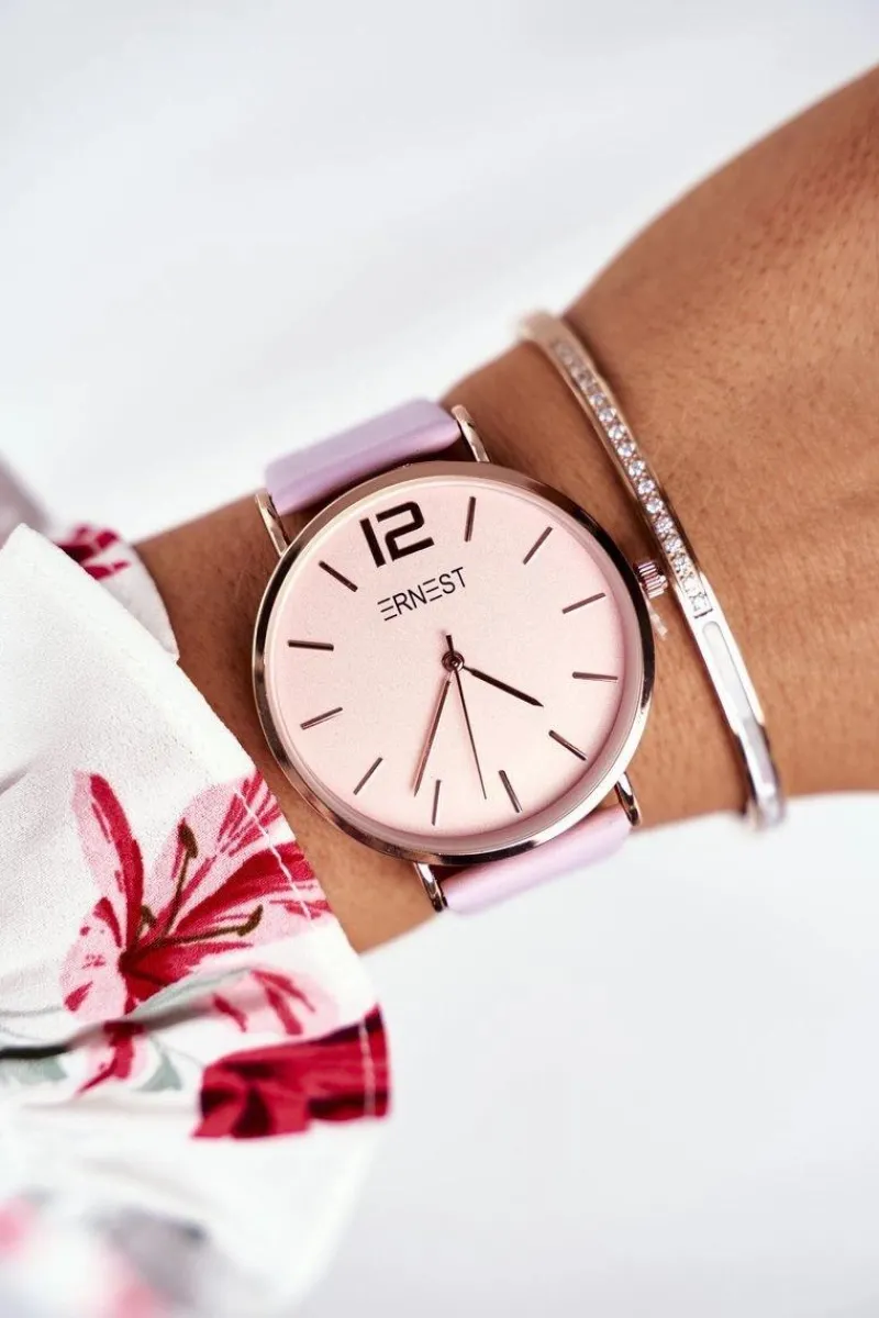 New Ernest Damski Zegarek Pudrowy Róż Sandmill