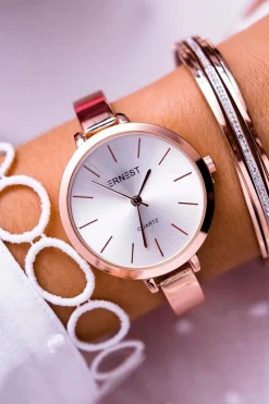 Online Ernest Damski Zegarek Różowe Złoto Kalama