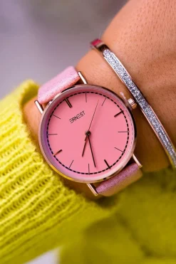 Sale Ernest Damski Zegarek Różowy Belven