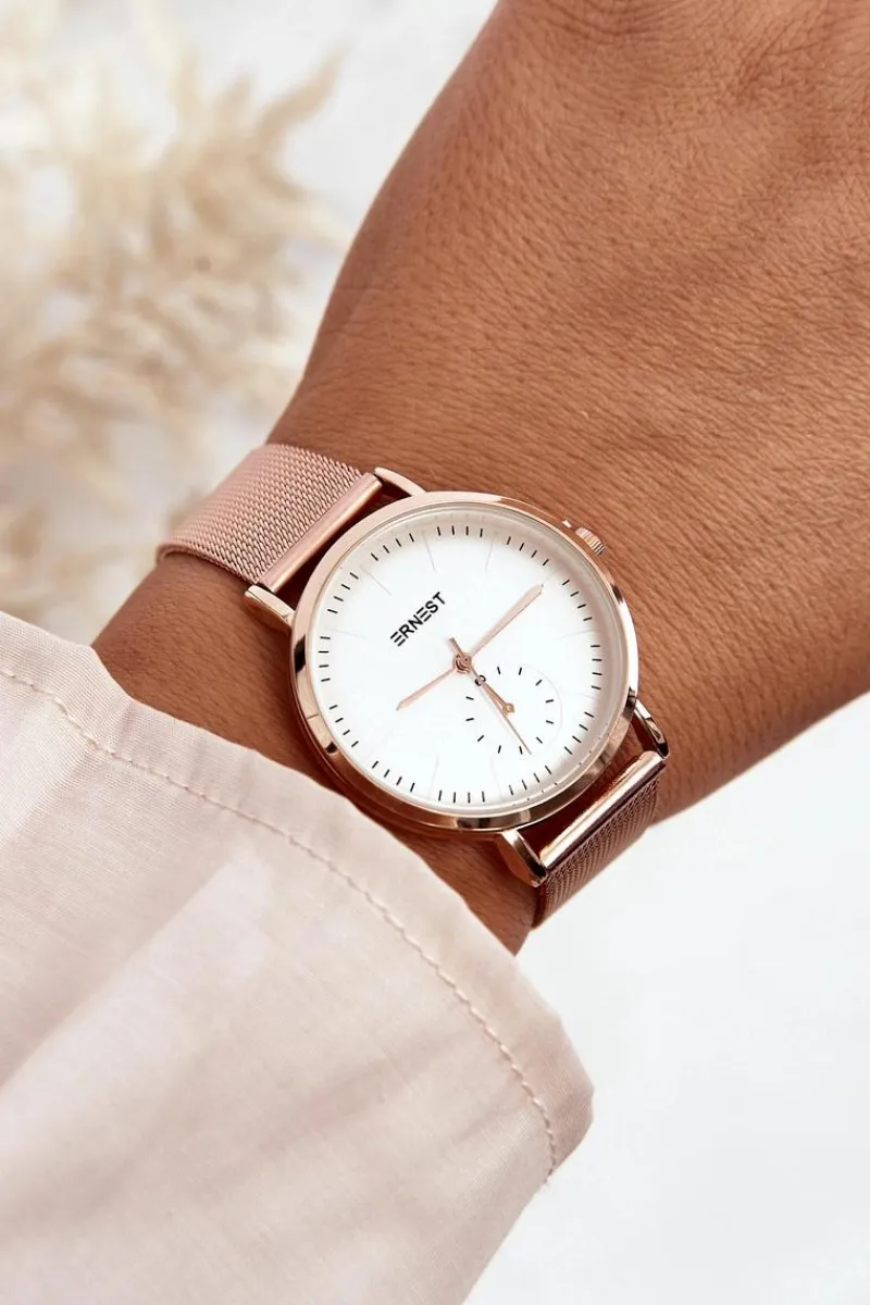 Zegarki>Ernest Damski Zegarek Różowe Złoto E97255