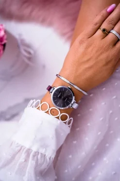 Ernest Damski Zegarek Srebrny Kalama