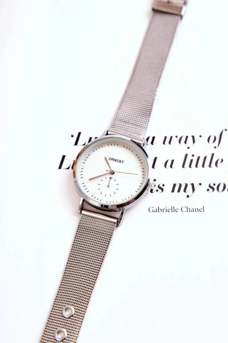 Clearance Ernest Damski Zegarek Srebrny Fermm