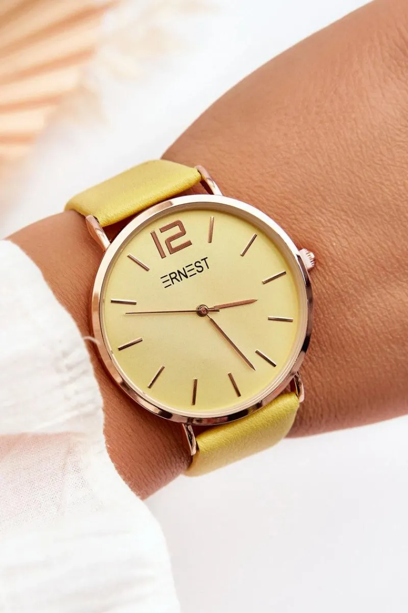 Zegarki>Ernest Damski Zegarek Żółty Sandmill