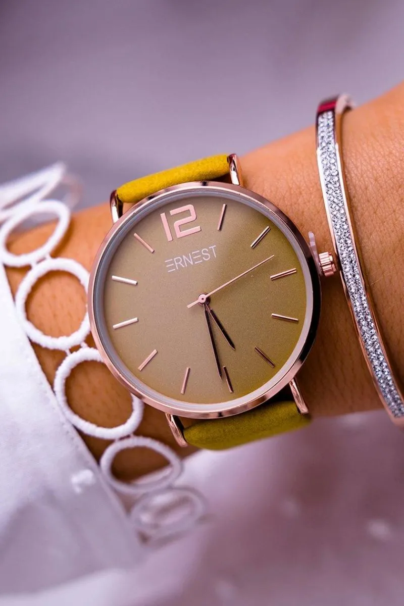 Zegarki>Ernest Damski Zegarek Żółty Claire