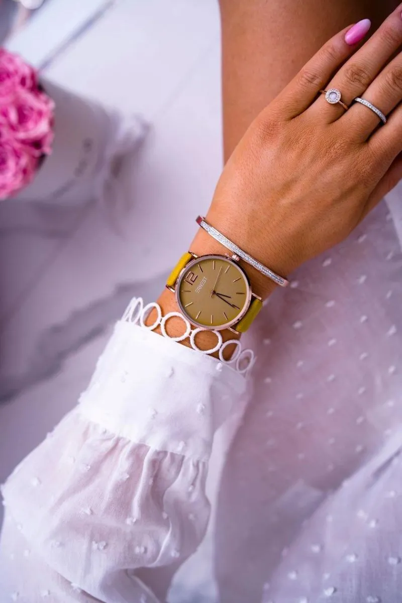 Zegarki>Ernest Damski Zegarek Żółty Claire